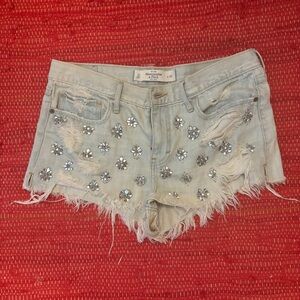 A&F embellished denim shorts
